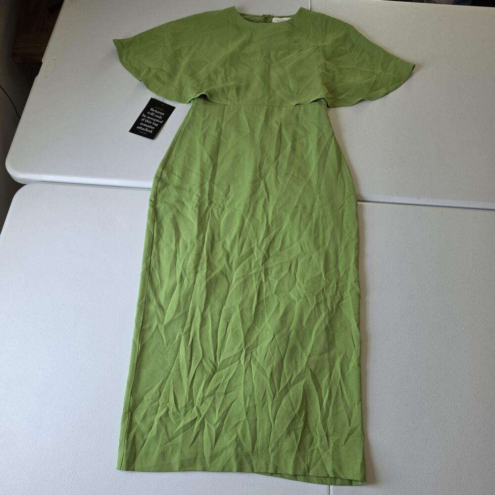 Pomander Place Dress Womens 6 Green Flutter Sleeve Ruffle Sheath Maxi Formal